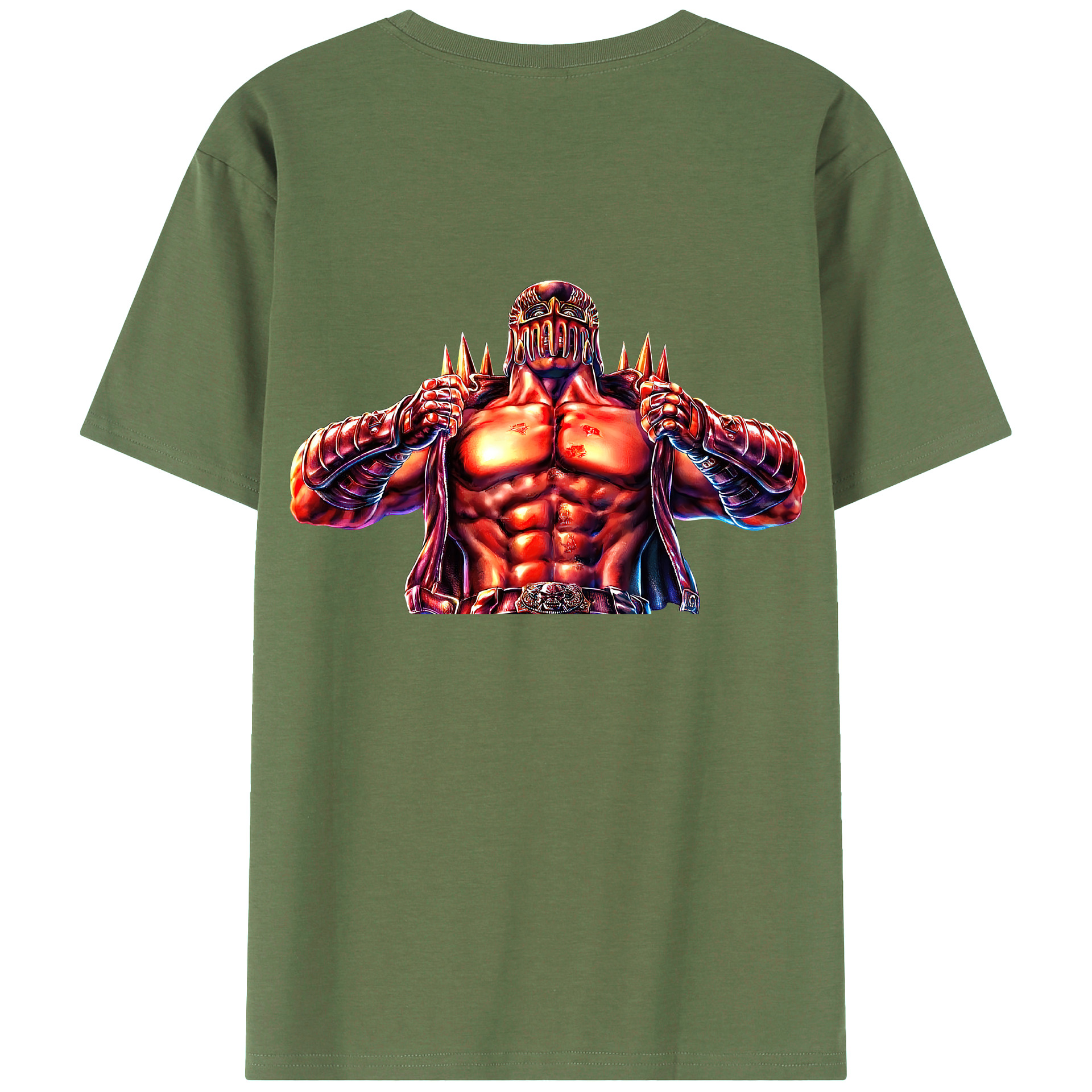 （画像用） 北斗の拳 Fist of the North Star 綿100％ メンズ半袖Tシャツ（バックプリント） 通気性